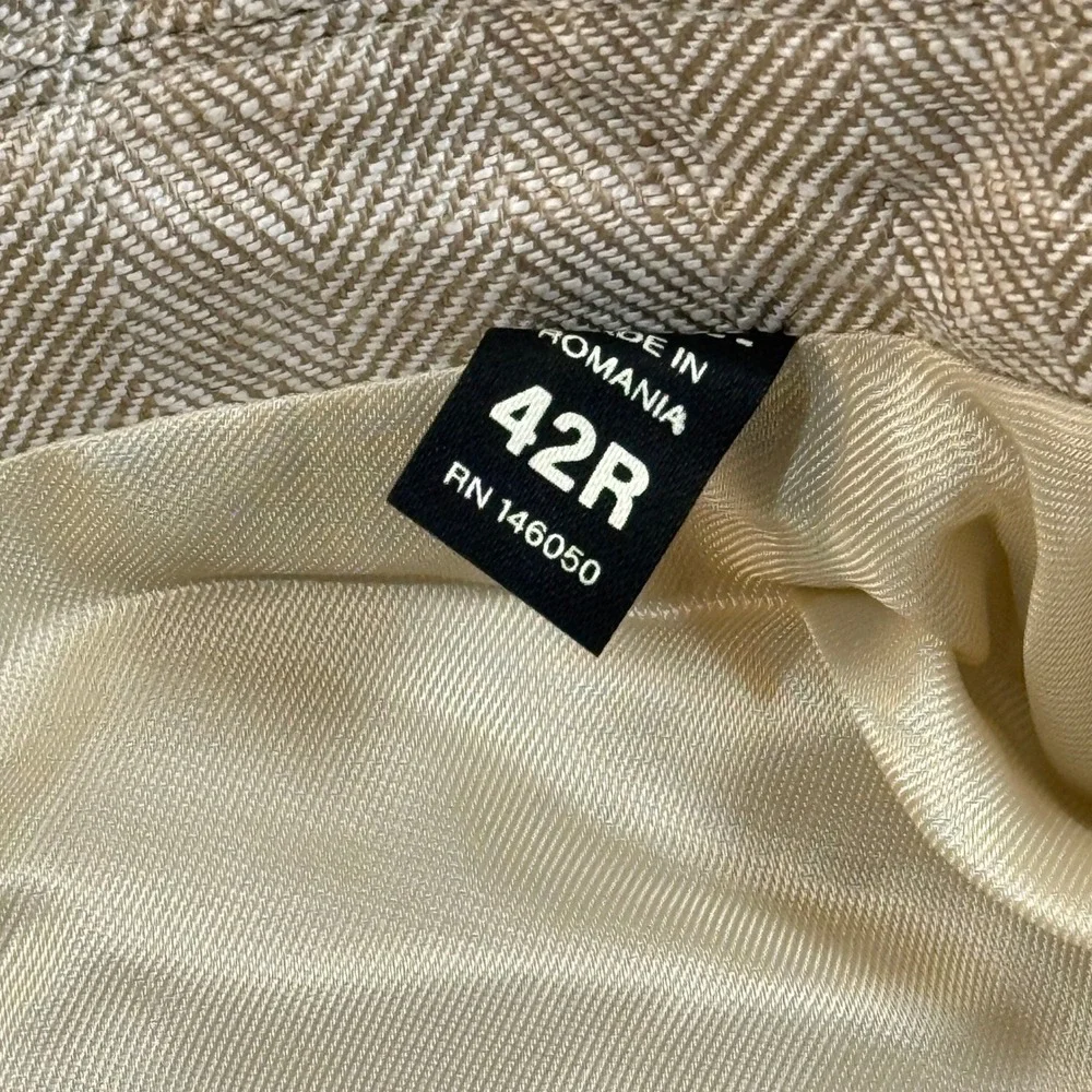 Buck Mason Natural Linen Herringbone Hollywood Sport Coat Blazer 42R NEW $698